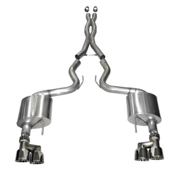 Corsa Exhaust 2015-2018 Ford Mustang Cat-Back Exhaust System with Quad Rear Exit, Polished 14335 - main